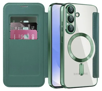 Produktbild von Techsuit - SmartMag Book Hülle für Samsung Galaxy S25 Plus – grün