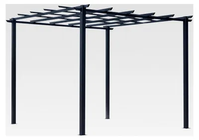 Produktbild von Pflanzbogen Rosenbogen Rankhilfe Garten Pavillon wetterfest Metall Schwarz 2,97 x 2,95 x 2,3 m