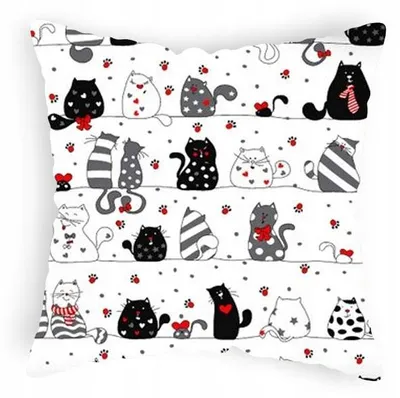 Produktbild von Designpremium Kissenbezug weiße Katzen 40x40 cm