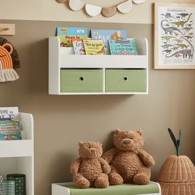 Produktbild von SoBuy KMB81-W Kindergarderobe Kinderregal Bücherregal für Kinder Wandregal Hängeregal