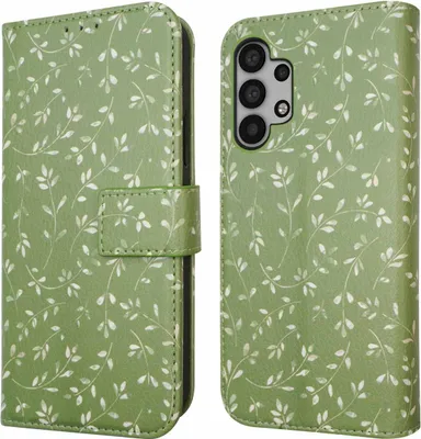 Image de imoshion Design Bibliothèque pour le Samsung Galaxy A32 (5G) - Fleurs vertes