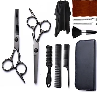 Produktbild von INF Professionelles Haarschneidescheren-Set - 12-teilig Schwarz