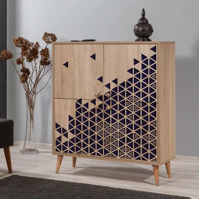 Produktbild von Skye Decor, Multilux-123, Mehrzweckschrank, Sonoma-Eiche, 100 % MELAMINBESCHICHTETE SPANPLATTEN, 95 x 36 x 111 cm