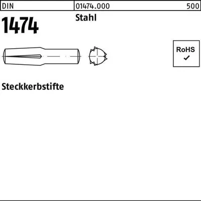 Produktbild von Reyher  Steckkerbstifte DIN 1474 Stahl 2 x 20 014740000020020 (250 Stück)