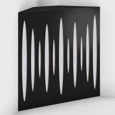 Produktbild von 4er-Set Eck-Bassfallen Pulse-F Samt 50x50x15 cm, Schwarz/Weiß