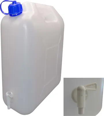 Produktbild von 10 L Wasserkanister mit Deckel Zapfhahn lebensmittelecht UV beständig Trinkwasser Kanister für Camping Outdoor und Vorrat