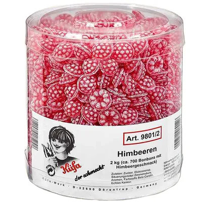 Produktbild von Küfa Himbeeren Fruchtbonbons mit Himbeergeschmack 700 Stück 2000g