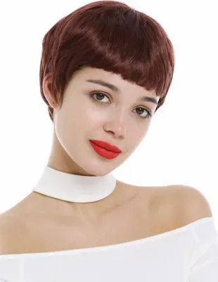 Produktbild von WIG ME UP Perücke kurz Pixie Cut Pony Rot Rostbraun SA098-131