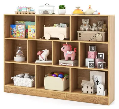 Produktbild von Bücherregal 3-stufig Kinderregal Aufbewahrungsregal Natur 140 x 24 x 104 cm