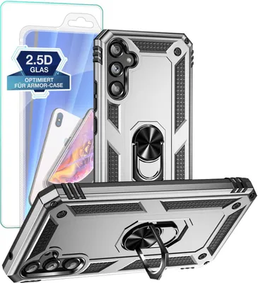 Produktbild von Armor Outdoor Hülle für Samsung Galaxy A34 5G mit 9H Displayglas Displayschutz – Farbe: Silber