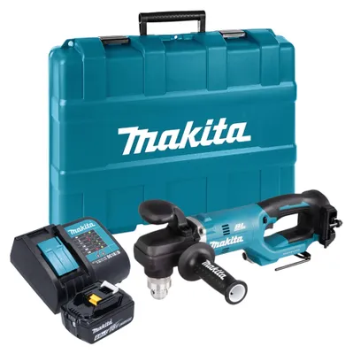 Immagine prodotto di Makita DDA 450 SG1K Trapano angolare a batteria 18 V 70 Nm brushless + 1x batteria 6,0 Ah + caricabatterie + valigetta
