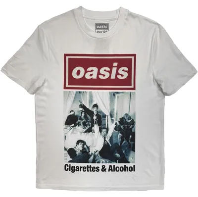 Produktbild von Oasis - "Cigarettes & Alcohol" T-Shirt für Herren/Damen Uni RO18108 (XS) (Weiß)