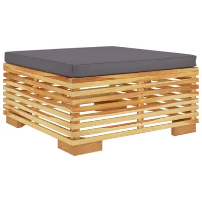 Obrázek produktu pro Zahradní podnožka s tmavě šedými poduškami masivní teak