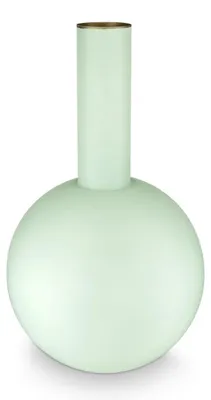 Immagine prodotto di Vaso metallico grande, color blu chiaro, dimensioni 24,5 x 42 cm