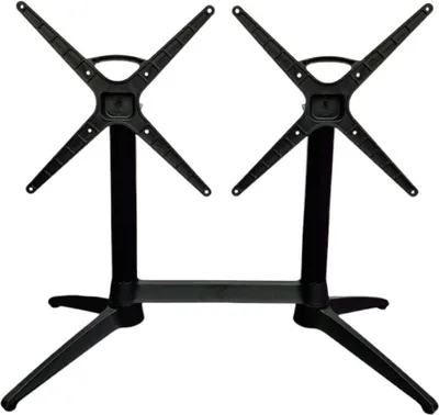 Image de Pied de table en Aluminium et Polypropylène Noir pour Exterieur