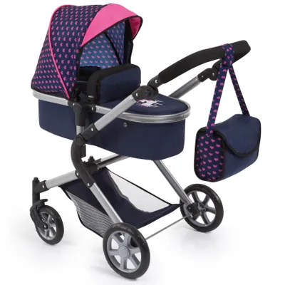 Image de Poussette de poupée City Neo bleue/rose avec licorne