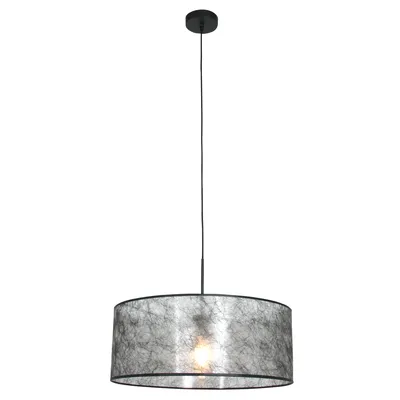 Produktbild von Steinhauer Pendelleuchte Sparkled Light 1-flammig Matt Schwarz / grauer Schirm 50x50cm