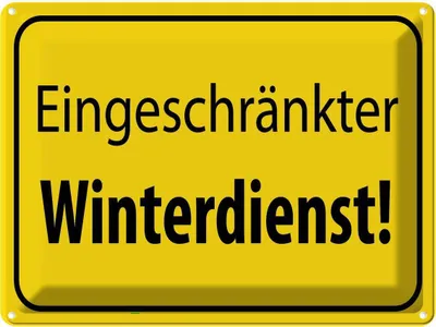 Produktbild von vianmo Blechschild 30x40 cm eingeschränkter Winterdienst Dekoration Warnschild Hinweisschild Sicherheit Vorsicht