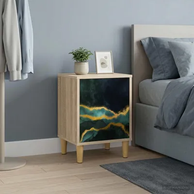 Image de vidaXL Table de chevet WIJHE, chêne Sonoma, 36 x 33 x 50 cm, panneau de particules