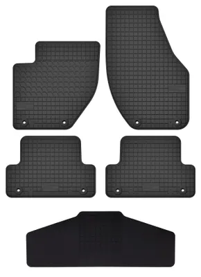 Produktbild von Gummi-Fußmatten mit Tunnelmatte für Volvo V40 II 2012-2019 (Kombi) – 5-tlg, Schwarz, passgenau – Wielganizator SolidTread
