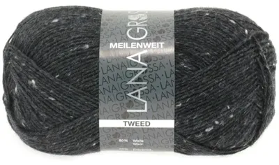 Produktbild von Lana Grossa - Meilenweit 100g Tweed 0107 anthrazit tweed