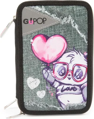Obrázok produktu pre GoPOP 8056379191230, Tvrdé puzdro na ceruzky, Polyester, Čierna, Šedá, Ružová, Biela, Obrázok, 900 D, Zips