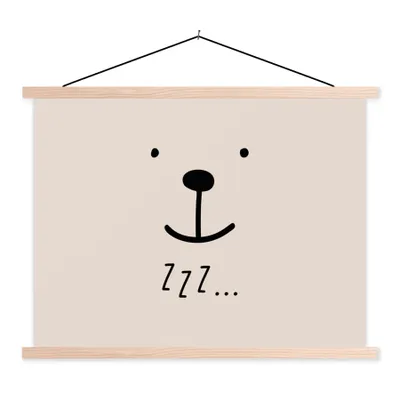 Produktbild von MuchoWow® Textilposter Sprichwörter - Zzz... - Zitate - Kinder - Baby 40x30 cm mit holzfarbenen Rahmen - Bilder