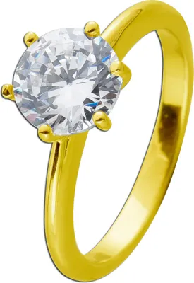 Produktbild von Solitärring Silber 925 vergoldet Zirkonia 2.0ct. Verlobungsring 18