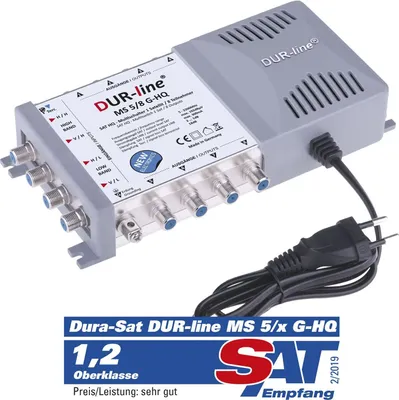 Produktbild von DUR-line MS 5/8 G-HQ - Multischalter -  Germany - SAT Multischalter für 8 Teilnehmer/TV - stromspar Netzteil - HDTV, FullHD, 4K, 8K, UHD