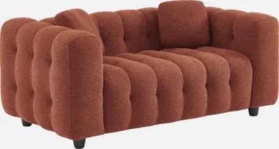 Produktbild von sweeek - Gepolstertes Sofa mit strukturiertem Bouclé-Bezug, 2-Sitzer - Terracotta