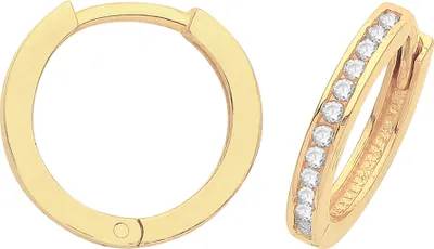 Image de Boucles d'Oreilles Femme Or 375/1000 avec Oxyde de Zirconium - 12mm*2mm; TRS35847