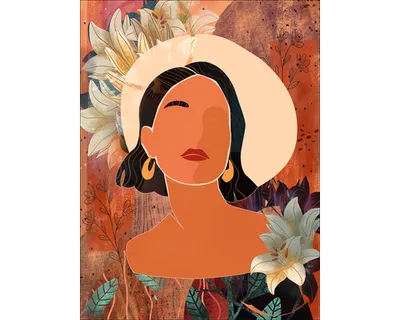 Produktbild von Leinwandbild Flower Girl Illustration 57x77 cm