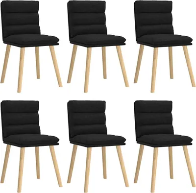 Produktbild von vidaXL Esszimmerstühle 6 Stk. Schwarz Stoff