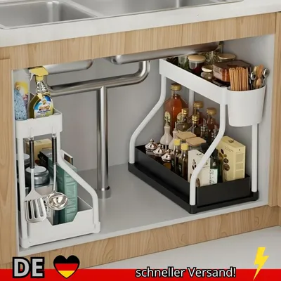 Produktbild von Platzsparender 2-stufiger Organizer Unter dem Waschbecken Herausziehbare