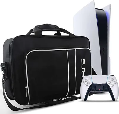 Produktbild von PS5 Tragetasche fuer Spielekonsolen,Kann platziert werden PS5 Konsole Disc Digital Edition und Controller, HDMI-Spielkarten für PS5, Zubehör,Schwarz