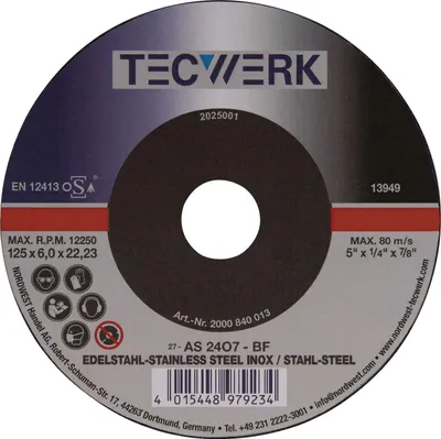 Produktbild von Tecwerk Schruppscheibe gekröpft Universal Bohrung 22,23 mm  - 10 Stk.