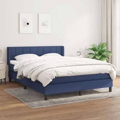 Produktbild von Boxspringbett mit Matratze Blau 140x190 cm Stoff