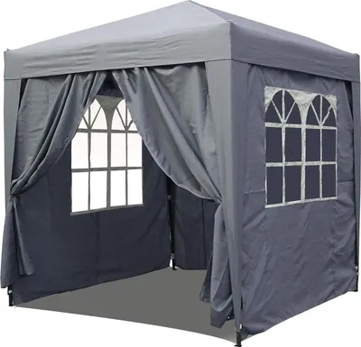 Productafbeelding van Pop-up paviljoen, 2x2 meter, antracietgrijs, met zijwanden