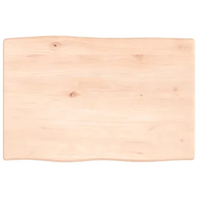 Produktbild von The Living Store Tischplatte 60x40x2 cm Massivholz Eiche Unbehandelt Baumkante
