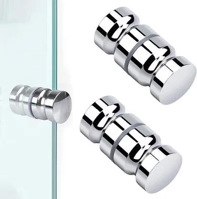 Obrázek produktu pro - 2 kusy sprchové hlavice s madlem, oboustranné madlo z nerezové oceli, sprchová hlavice s madlem o průměru 30 mm, nerezová ocel s šroubem M8, ideální pro sprchové hlavice s madlem.