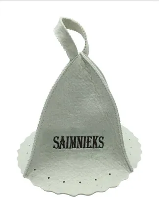 Produktbild von Saunahut aus Wolle, Weiß, Modell RSH-016, 38 cm Länge, 38 cm Breite, 24 cm Höhe