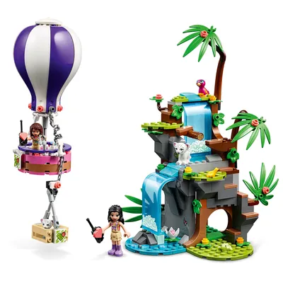 Produktbild von LEGO 41423 Friends Tiger-Rettung mit Heißluftballon, Dschungel-Rettungs-Spielset mit Andrea, Emma und Tierfiguren