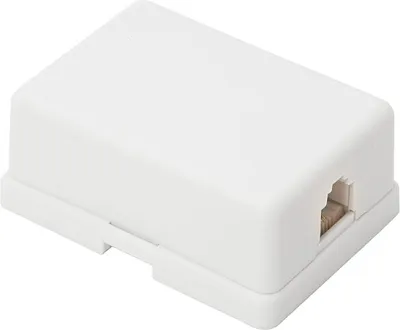 Productafbeelding van RJ11 telefoonwandcontactdoos 6P4C - inbouwdoos - vergulde contacten - telecommunicatieaansluiting - wit - 1 stuk [05220].