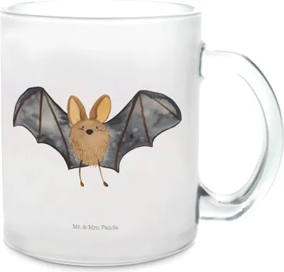 Produktbild von Mr. & Mrs. Panda Pott Fledermaus Flügel - Transparent - Geschenk, Teetasse, Lustige Sprüche, Haferl, Tee Tasse, Häferl, Glasbecher