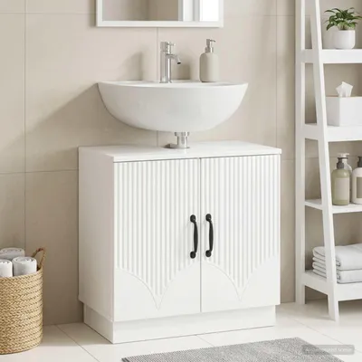 Immagine prodotto di Maison Exclusive - Mobile lavabo HOORN, finitura lucida bianca, dimensioni 59,5 x 31,5 x 56 cm