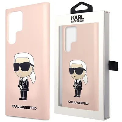 Produktbild von Karl Lagerfeld KLHCS23LSNIKBCP Sam S23 S918 Ultra Hardcase pink/pink Silikon Ikonik Handyhülle