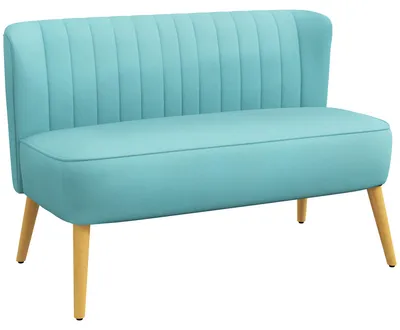 Produktbild von HOMCOM 2-Sitzer Sofa Zweisitzer, Loveseat mit Leinenoptik, Holzbeine, Grün