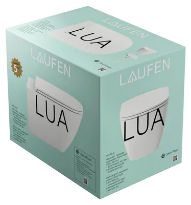 Produktbild von Laufen Wand-WC-Set, LUA, 360×520mm, spülrandlos, Slim-Sitz, weiß, 1 Stk.