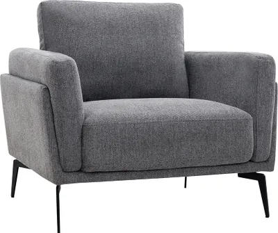 Produktbild von Miliboo - Sessel mit grauem Stoff im Samtdesign Metallfüße MOSCO