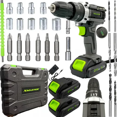 Produktbild von 21V Xmaster Hammerbohrer 2X Akku+25Werkzeuge Koffer